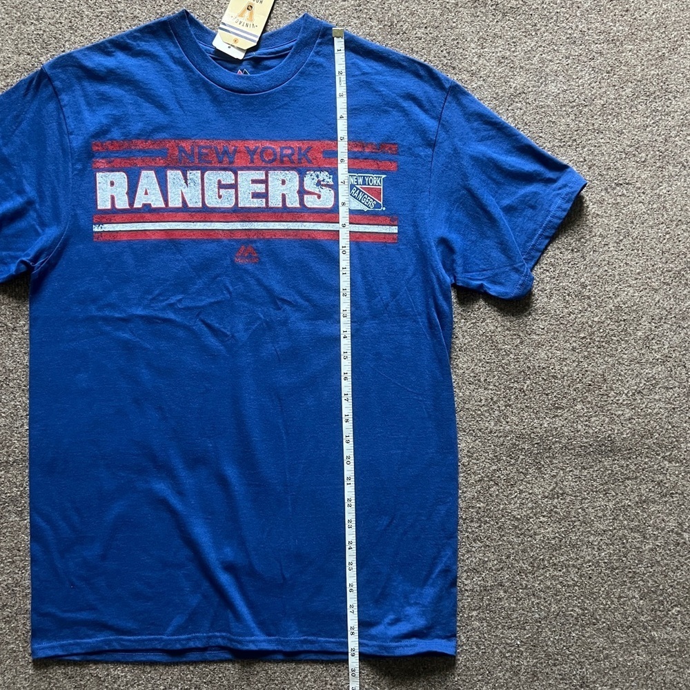 New York Rangers Stanley Cup Champion NHL Majestic Blue T-Shirt Men Size Medium - Picture 8 of 11